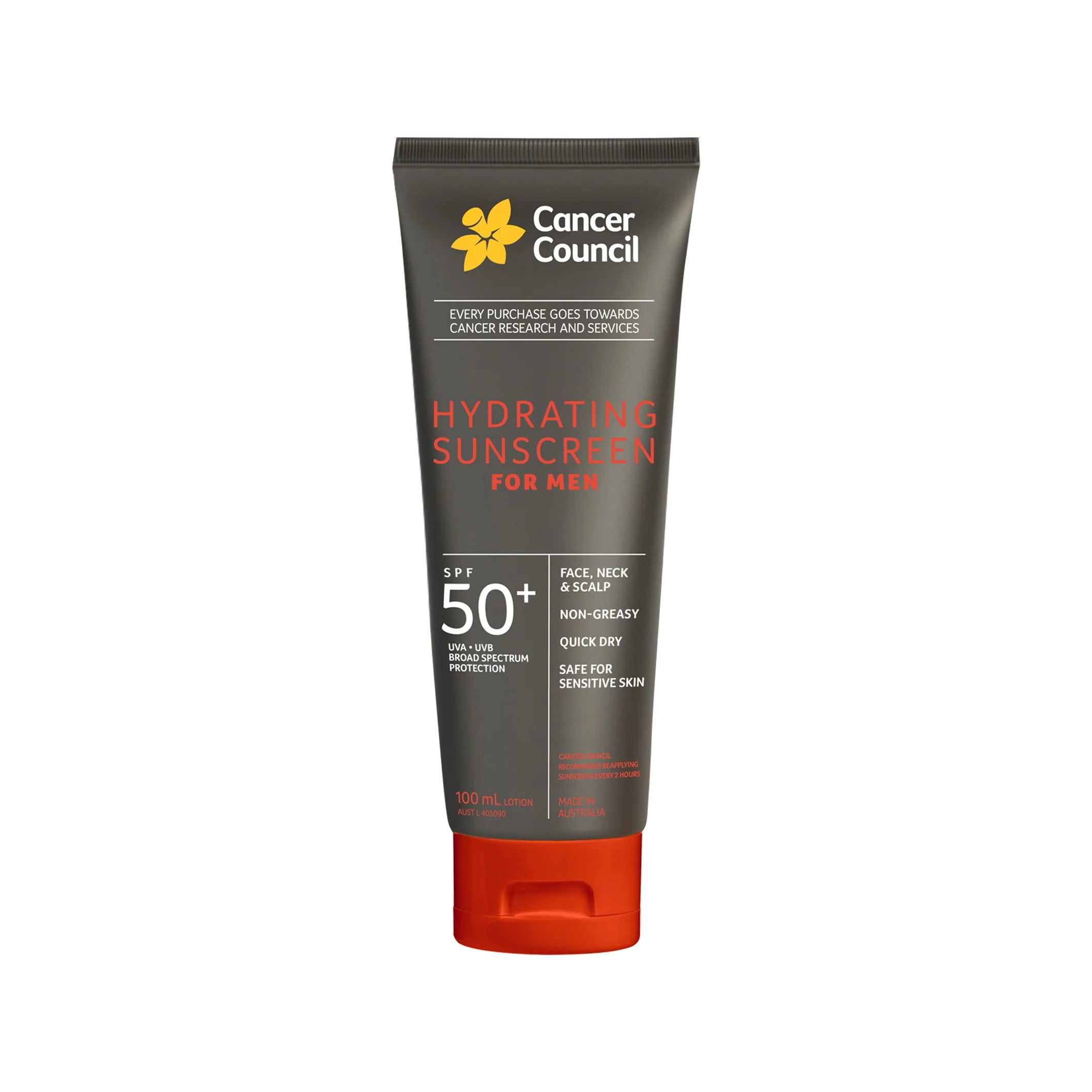 Cancer Council SPF50+ Hydrating Sunscreen For Men 100ml