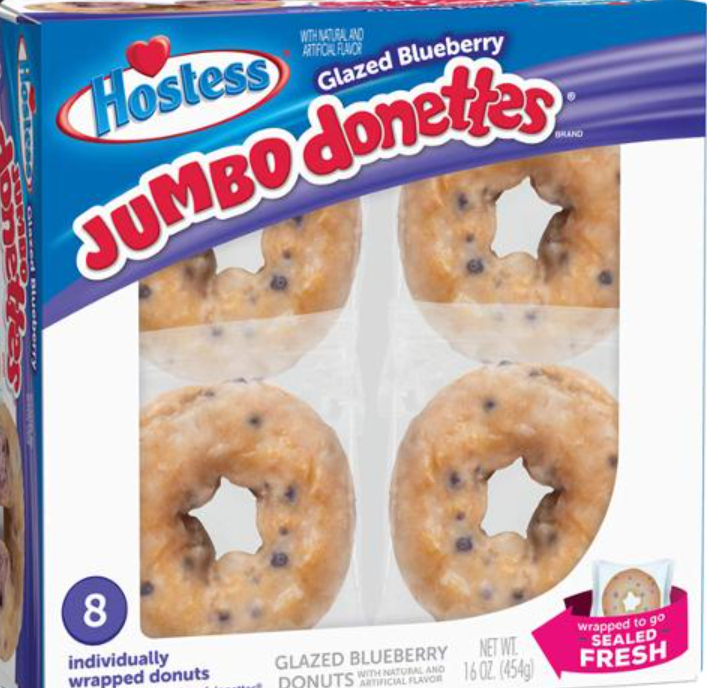 US Hostess Glazed Blueberry Jumbo Donettes 454g