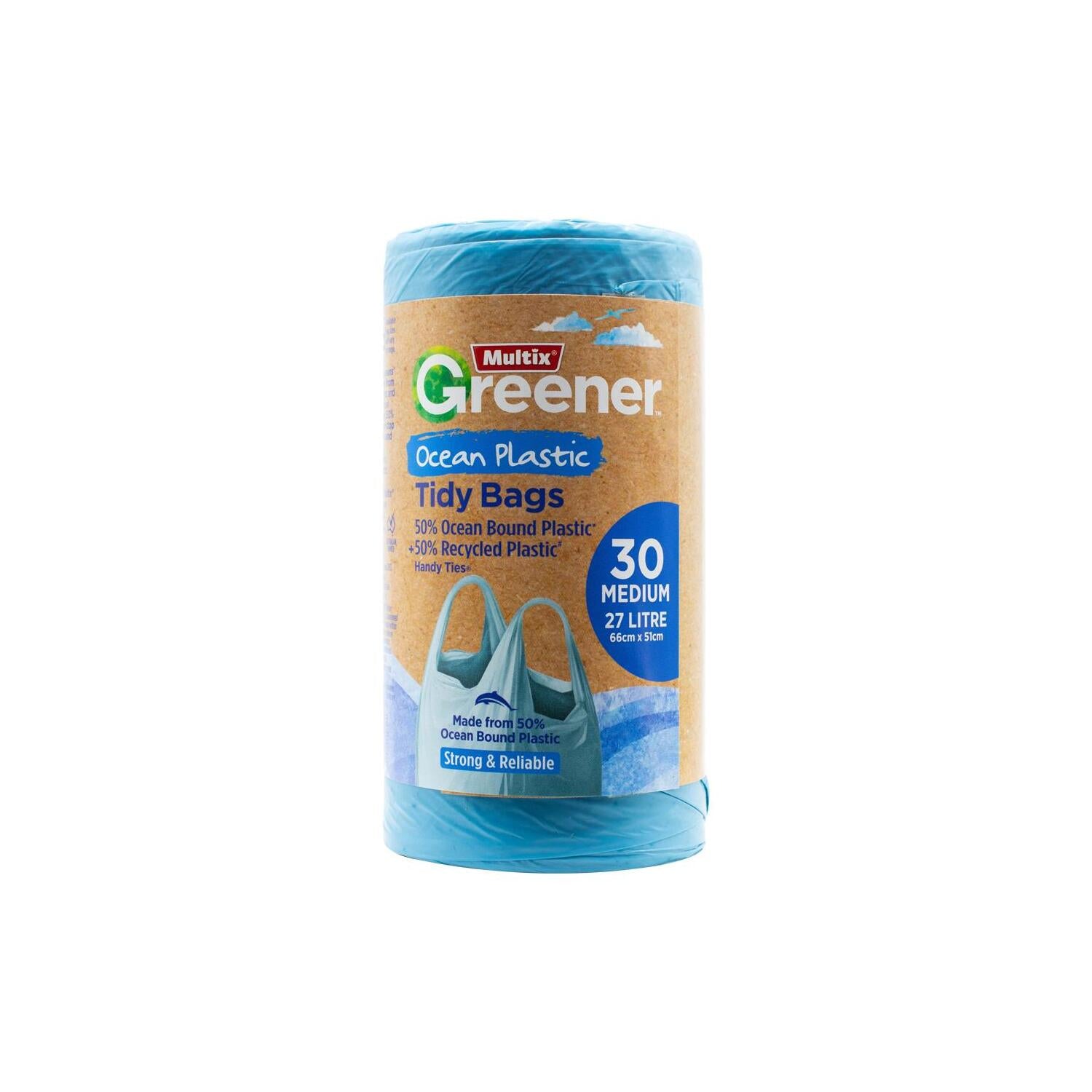 Multix Medium 27L Greener Tidy Bags Ocean 30pk