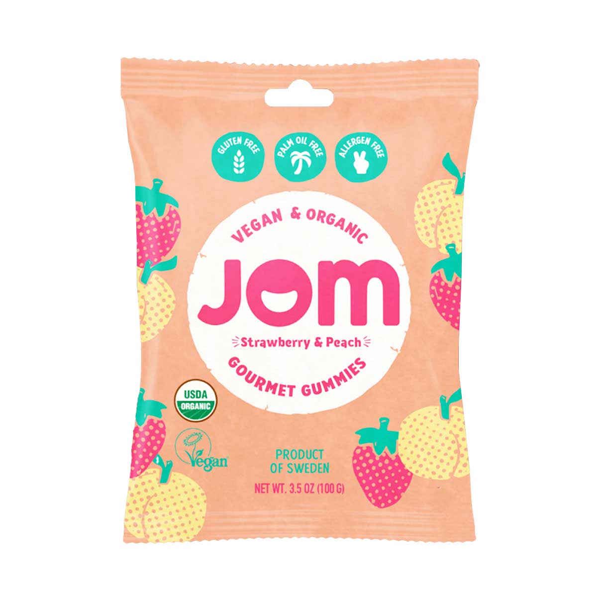 Jom Strawberry & Peach Gummy Candy Candy 70g