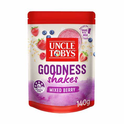 Uncle Tobys Goodness Shakes Mixed Berries 140g