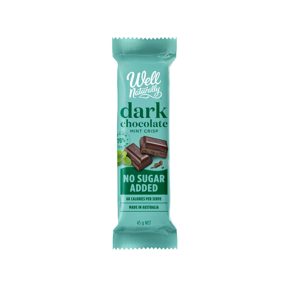 Well Naturally NSA Dark Chocolate Mint Crisp 45g