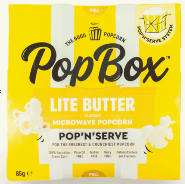 POP BOX POPCORN LITE BUTTER 85g