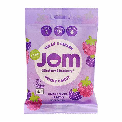 Jom Blueberry & Raspberry Sour Gummy Candy 70g