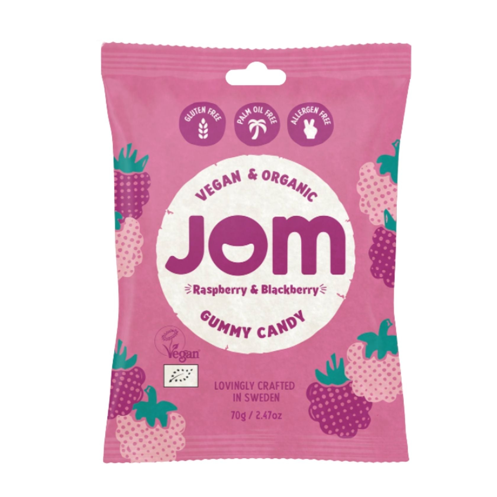 Jom Organic Candy Raspberry & Blackberry Candy 70g
