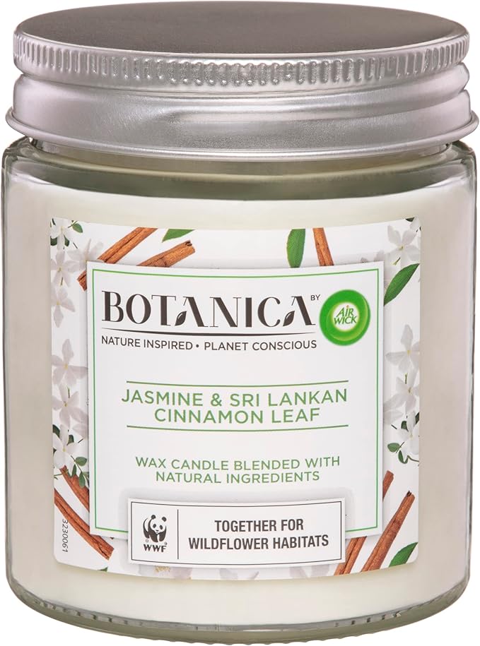 Air Wick Botanica Jasmine and Sri Lankan Cinnamon Leaf Candle 205g