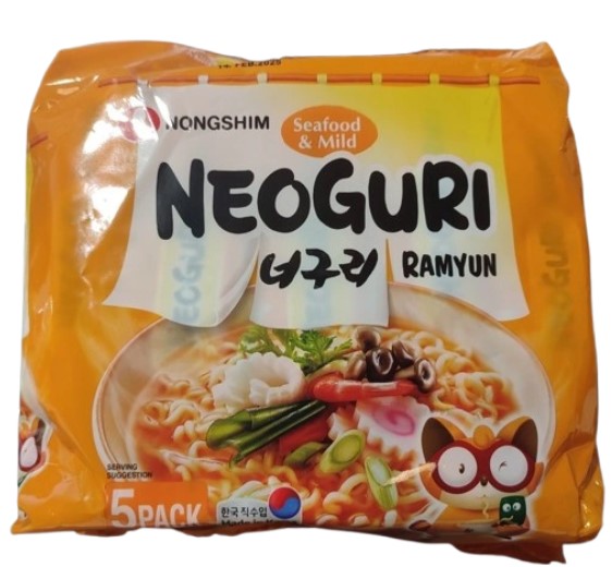 Nongshim Neoguri Seafood & Mild Ramyun 5 pack 600g
