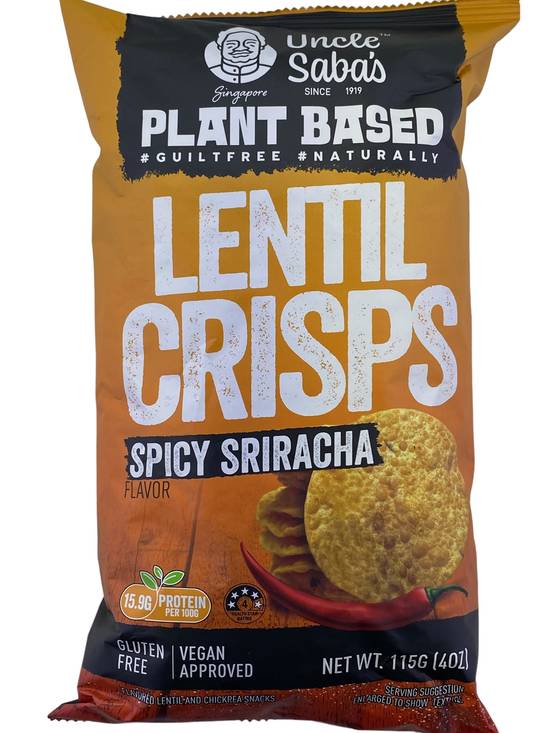 Uncle Sabas Lentil Crisp Sriracha 115g