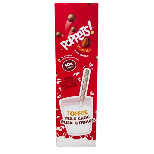 Poppets Milk Straws Toffee 10pk