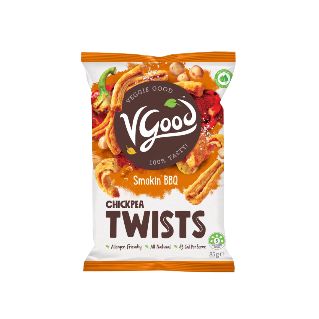 VGood Chickpea Twists Smokin BBQ 85g