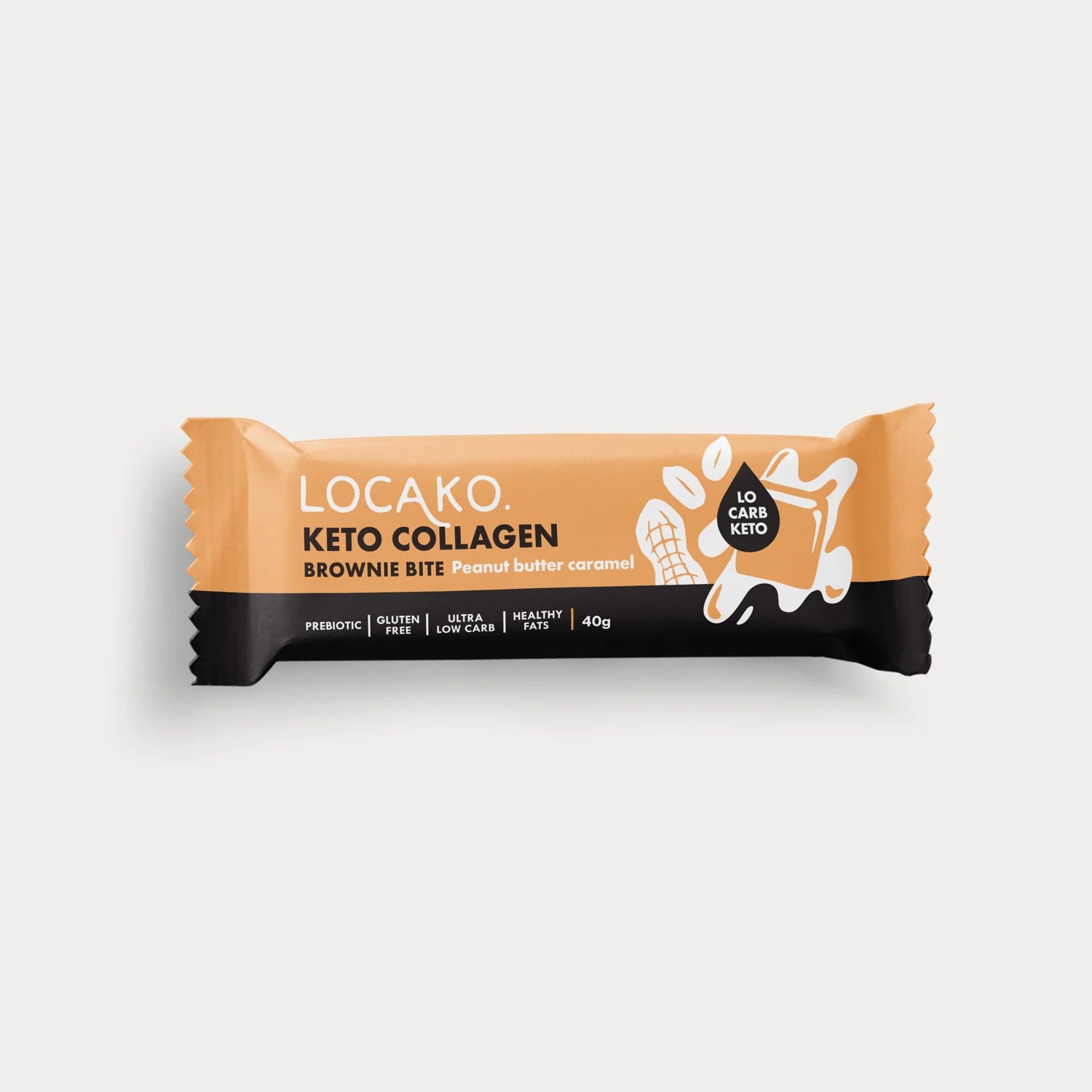 Locako Keto Collagen Brownie Bite peanut butter caramel 40g