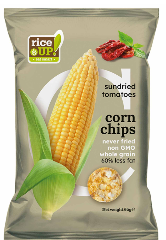 RiceUP! Yellow Corn Chips, Sundried Tomatoes 60g