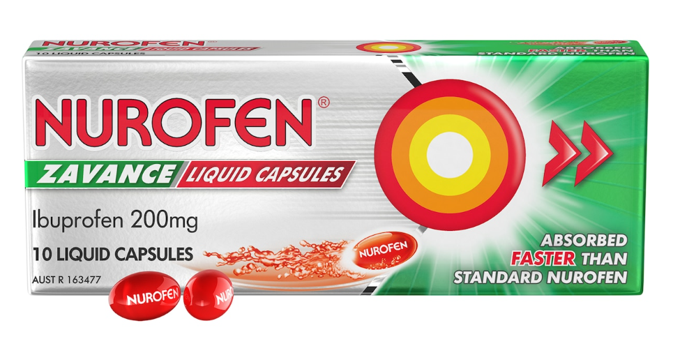 Nurofen Zavance Fast Pain Relief Liquid Capsules Ibuprofen 10 pack