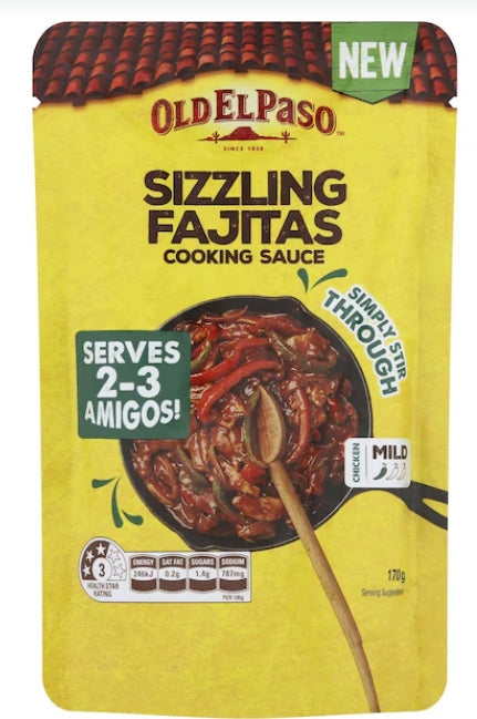 Old El Paso Sizzling Fajitas Mild Cookin 170g