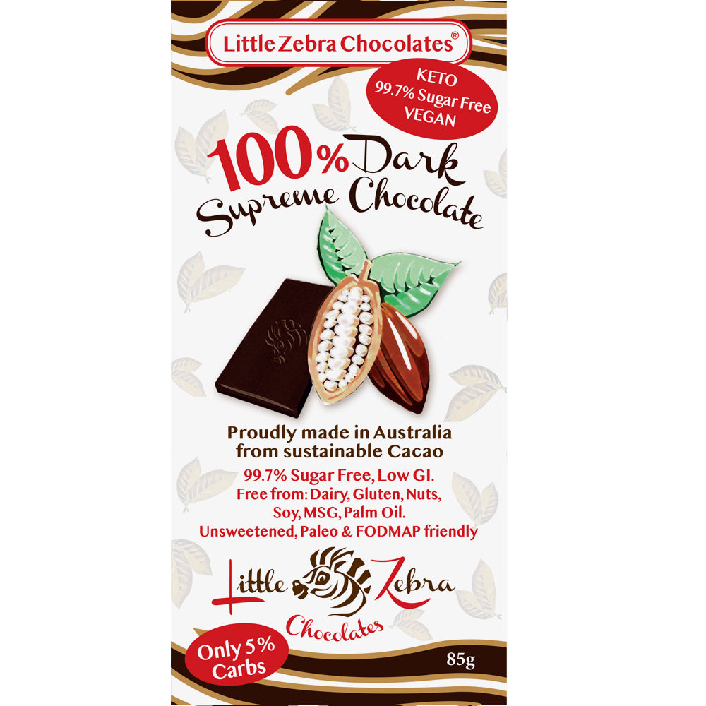 Little Zebra Chocolates Chocolate Dark 100% Supreme 85g