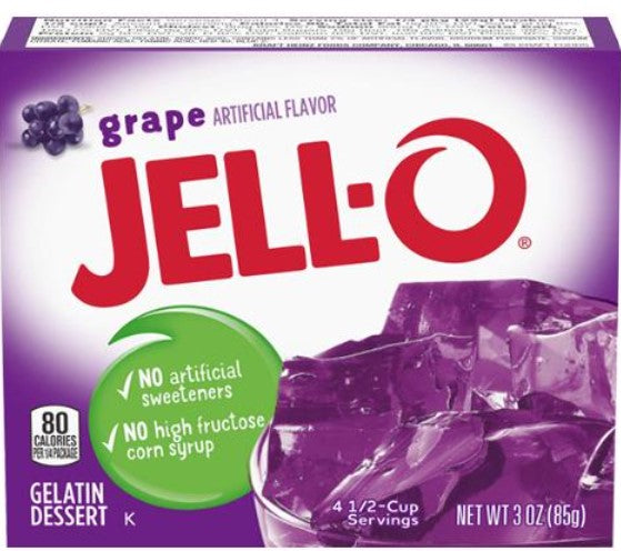 US Jell-O Grape Gelatin Dessert 24x85g