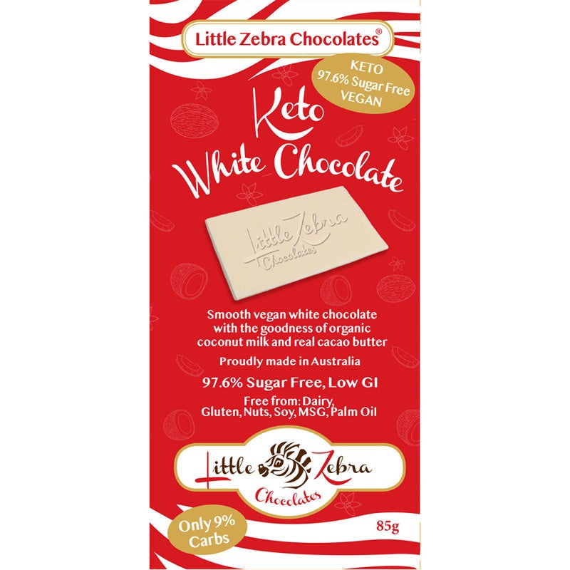 Little Zebra Chocolates Chocolate White Keto 85g