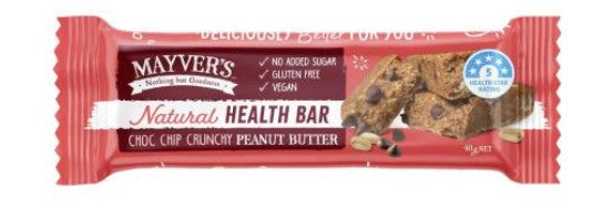 Mayvers Crunchy Choc Chip Peanut Butter Natural Health 40g
