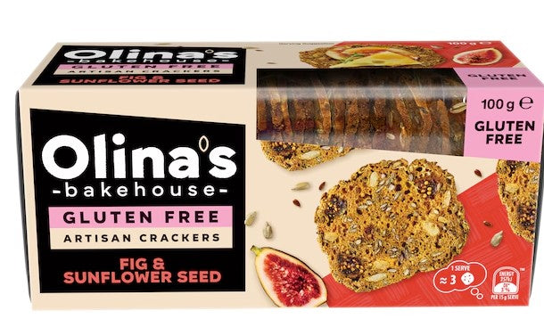 Olina's Bakehouse Gluten Free Sunflower Seed & Fig Cracker 100g