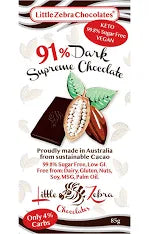 Little Zebra Chocolates Chocolate Dark 91% Supreme 85g