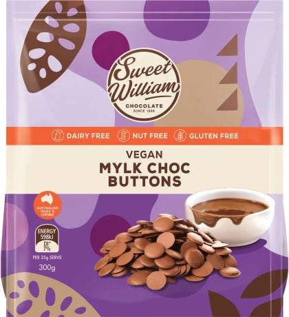 Sweet William Baking Buttons Mylk Choc 300g