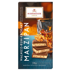 Milk Chocolate Marzipan Bar with Walnut & Rum - 110g
