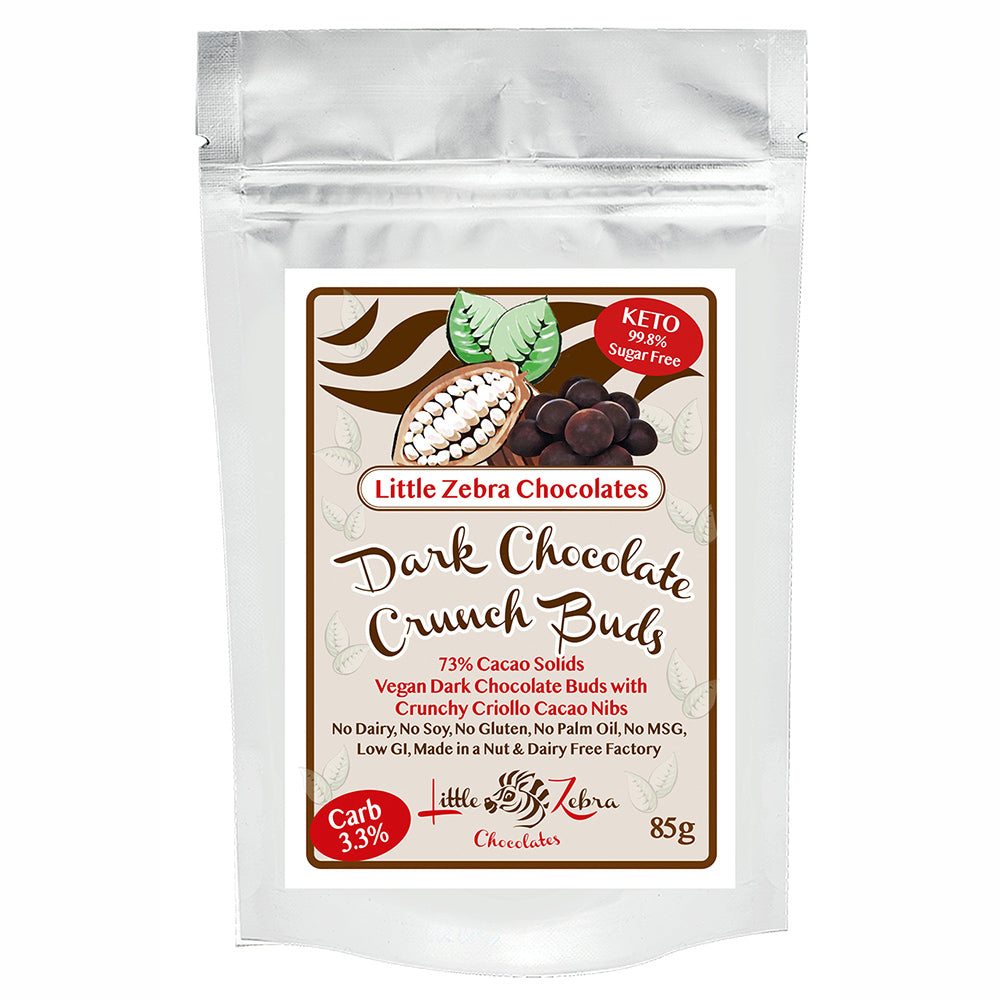 Little Zebra Chocolates Dark Chocolate Crunch Buds 85g