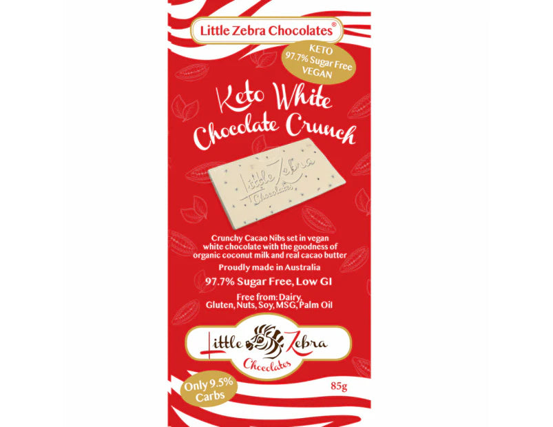 Little Zebra Chocolates Chocolate White Keto Crunch 85g