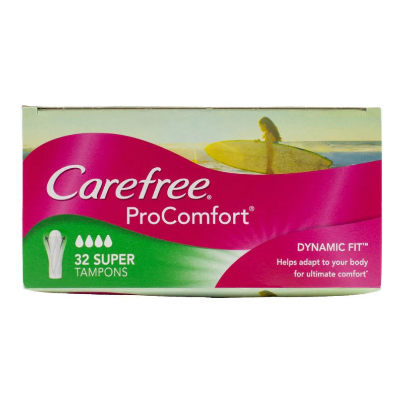 Carefree Super Tampons Pro Comfort Dynamic Fit PK 32