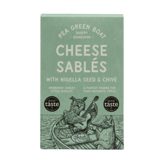 Pea Green Boat Cheese Sables With Nigella Seed & Chive 80g