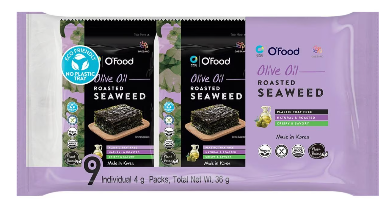 OFood Roasted Seaweed 36g: Crispy, savory sheets packed with ocean goodness. A deliciously healthy snack for any time of day