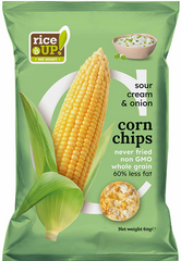 RiceUP! Yellow Corn Chips, Sour Cream and Onion, 60g