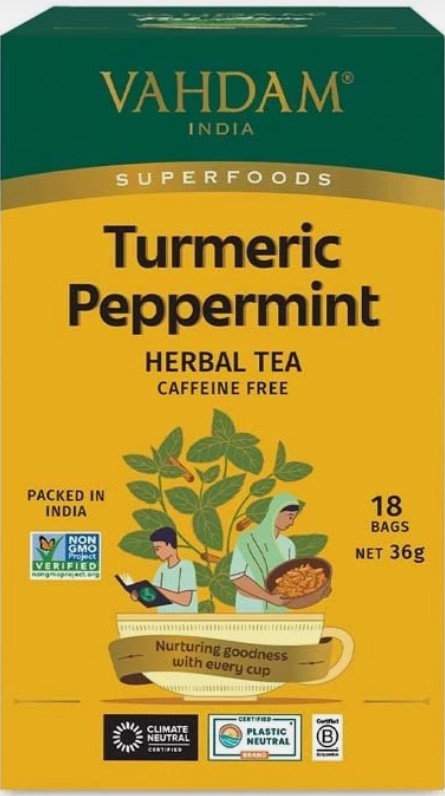 Vahdam Tumeric Peppermint 18Tea Bags 36g