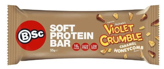 BSc Violet Crumble Soft Protein Bar Caramel Honeycomb 55g