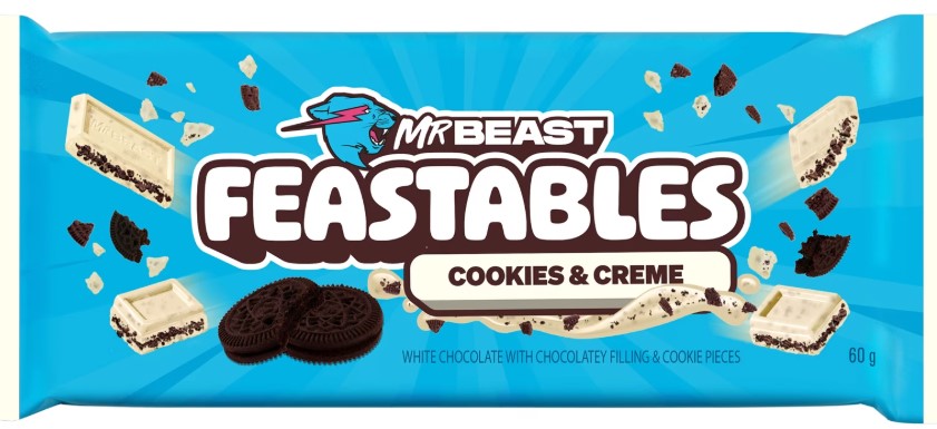 Mr. Beast Feastables Chocolate Cookie and Cream 60g