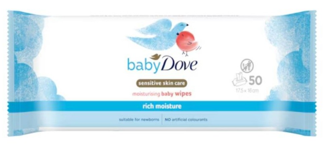 Dove Baby Wipes Rich Moisture Sensitive Skin pk of 50