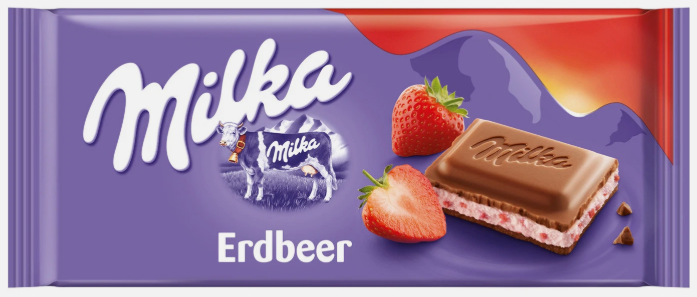Milka Strawberry Choc Bar 100g