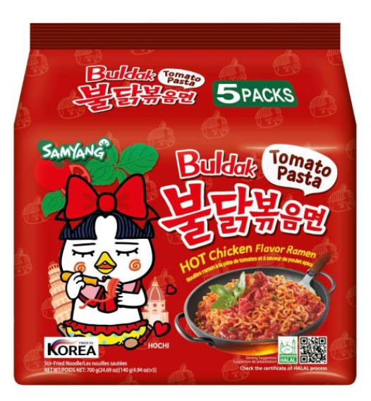 Samyang Buldak Hot Chicken Ramen Tomato Pasta 5pk