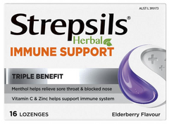 Strepsils Herbal Immune Support Lozenges Elderberry 16pk