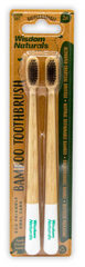 Wisdom Naturals Bamboo Toothbrush Charcoal Bristles 2pk