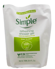 Simple Shower Gel Refreshing With Cucumber Extract 750ml
