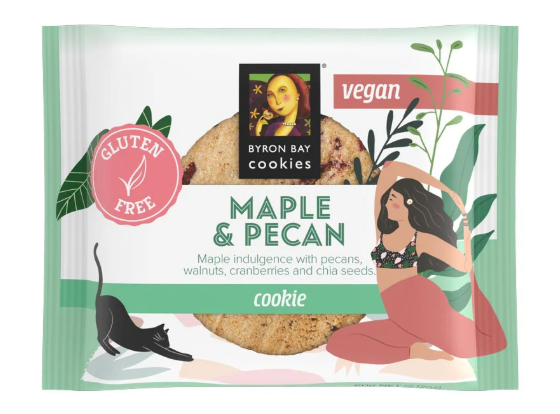 Byron Bay Single Wrapped Vegan Maple & Pecan Cookie G/F 60g