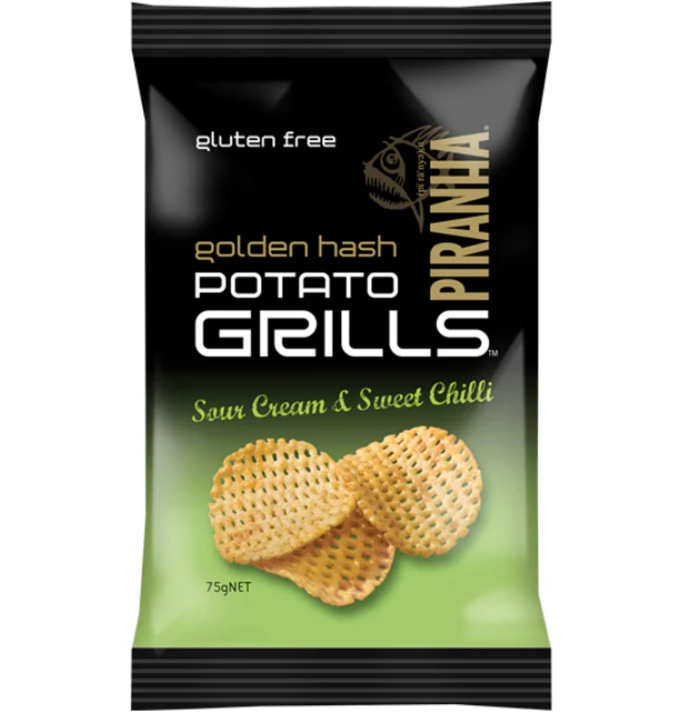 Piranha Potato Grills Sour Cream & Sweet Chilli G/F 75g