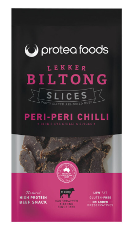 Protea Foods Lekker Peri Peri Biltong Slices | 100g