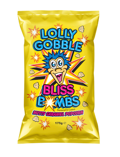 Lolly Gobble Popcorn Bag Caramel Nut 175g