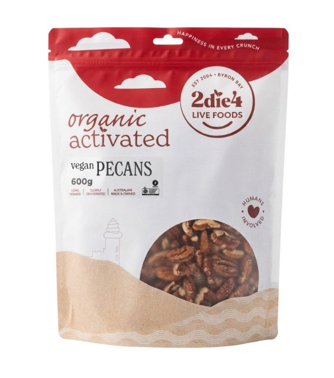 2Die4 Absolute Organic Activated Organic Vegan Pecans 600g