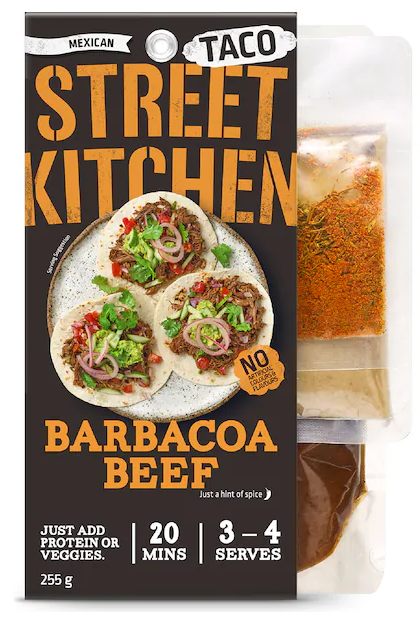 Street Kitchen Barbacoa BBQ Beef Tacos Meal Kit 255g