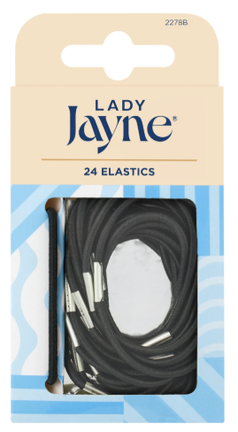 Lady Jayne Black Elastics 24pk