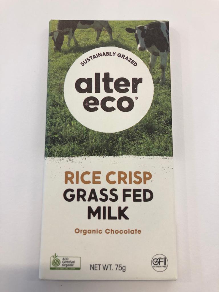 Alter Eco - Rice Crisp Grass Fed Milk 75g - Beyond Best Before