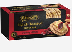 Arnott's Lightly Toasted Crackers Cranberry & Almond 100g